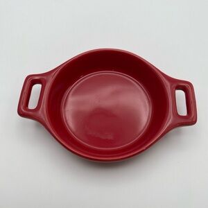 Mini Red Ceramic Casserole Dish 4" Ramekin Small Cocotte with Handles set of 8